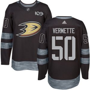 Herren Anaheim Ducks Eishockey Trikot Antoine Vermette #50 Schwarz 1917-2017 100th Anniversary